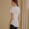 Yoga a maniche corte da donna con coulisse allenamento scollo a V sportivo Fiess top con cappuccio magliette da allenamento per palestra abbigliamento sportivo femminile