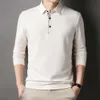 Lange mouwen voor heren, Koreaanse versie, trendy merk, modieus en casual poloshirt, heren-T-shirt met wafelpatroon