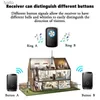 Doorbells Wireless Doorbell DC Battery Operated Control Button 300M Remote LED Light Home Cordless Call Bell 5 Volume 60 Chime NewH240316