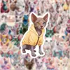 60PCS Waterproof Sphynx Cat Stickers Graffiti Patches Hairless Cat Decals for Car Motorcycle Bicycle Luggage Skateboard and Home Appliance Sticker