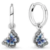 Stud Earrings 925 Sterling Silver Love Takes Flight Butterfly Blue Pansy Flower Freehand Heart Pearl Earring For Women Gift Jewelry