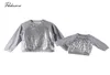 Family Matching Outfits Mother And Daughter Women Newborn Baby Girls Sequins Top Long Sleeve Tshirt Blouse Sweatshirt Clothes7128408