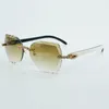 Neues Produkt: Bouquet Classics Sonnenbrille mit Diamantschliff und Schliff 8300817 mit natürlichem, schwarzem, gemischtem Büffelhorn, Größe 60–18–140 mm