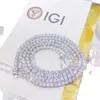 Smyckediamant IGI Grown 3mm Certificate T Lab 10K Verklig guld Personlig tennishalsband och armband GG Ennis