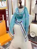 soie Luxe Mode foulard marques Poignée Sac Foulards Fée en mousseline de soie Double Face Naturel 100% Soie Sac Poignet Foulard Châle Wraps Bandana Carré Satin Tête Wrap 10A 110*110