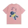 Men's T-Shirts 2024 SS Fashion Mens Designer T Shirt Loose Colored Puppet Print Graphic T Casual Luxurys High Strt Shorts Slve T Shirts S-XL Man and Woman Unisex 4 Colors