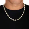 Iced out bling cool rock punk män pojke smycken full mikro asfalterad cz tung boll pärla kedja halsband