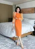 Casual Dresses French A-line Womens Lantern Sleeve Solid Slim Chic And Elegant Woman Dress Autumn Winter For Women 2024