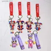 Chaveiros Lanyards O incrível palhaço de circo digital bonito brinquedo de pelúcia boneca presente chave fivela pingente saco y240316