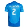 2024 2025 Jersey 125 Maglie di calcio Itary Scaca Immobile Chirt calcistiche Raspadori Jorginho Barella Bastoni Verratti Maglia Italiana Squadra nazionale S