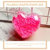 Figurine decorative 4 pezzi Ciondolo a cuore trasparente Palline di plastica trasparenti riempibili Ornamenti da appendere a forma di cuore