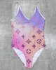 Costumi da bagno interi da donna con stampa di lettere classiche da donna di design bikini Set da due pezzi da donna sexy da spiaggia