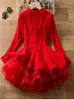 Casual Dresses Puff Sleeve Christmas Girls Princess Party For Winter Sequin Wedding Evening Gown Long Children Clothes