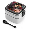 Serviesgoed Nachttuin Bento Box Lunch Thermische Container 2 Laag Gezonde Skins Telefoonportefeuilles Gepersonaliseerd