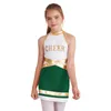 Sleeveless Cheerleading Dress for Kids Girls Letter Print Color Block Dresses Halloween Theme Party Dance Performance Costume 240305