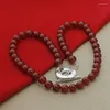 Chains CHUANGCHENG Ruby Grace Red Agate Bead Necklace Chain For Wedding Engagement Fashion Jewelry