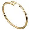 Nuovo braccialetto di design di lusso Bracciale per unghie fini Bracciale per donna Bracciale per coppia Bracciale in acciaio al titanio dorato Gioielli Regalo di San Valentino Giorno del Ringraziamento