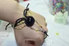 Pulseiras com pingente de fio de cera tecido à mão pulseira de arenito azul