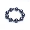 Strand Natural Ebony Men's 20mm Round Wood Bead Rosary Beaded Necklace Black Prayer Bracelet Universal Gift