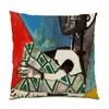 Pillow Polyester Linen Home Decor Living Room Decoration Velvet Oil Painting 45x45 Covers Colorful Creative Cases E1073