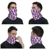 Bandanas Pink Leopard Head Cartoon Neck Gaiter Men kobiety UV twarz tarcza zimowa szalik z chustki na narty