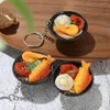 Keychains Ramen Noodle Keychain Japanese Sushi Udon Bowl Bag Pendant Gift Children's Play House Toys