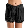 Kvinnors trosor kvinnor satin spets hem shorts underkläder frilly knickers dans pumpa blommare boxare söt lolita underkläder botten