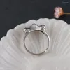 Cluster-Ringe S925 Silber Retro-Handwerk Handverzierungen Großhandel grenzüberschreitender Schmuck Damen offener niedlicher Froschring