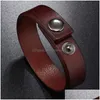 Charm Bracelets Handmade Black Brown Color Leather Charm Bracelets Adjustable Bangle Party Club Decor Jewelry For Men Drop Delivery J Dh6Xp
