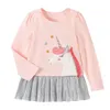 Girl's Dresses Small maven girl dress with long sleeves spring and autumn the new year 2024 Vestidos baby clothes cotton for kids 2-7 240315