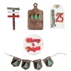 Decoração de festa em camadas bandeja decoração plana itens de madeira mini rústico fazenda sinais decorações festival feriado