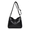 Sacs à bandoulière Sacs à main Femme Sac messager simple Cuir Noir Sac à main Bandoulière Haute Qualité Décontracté Style Classique Luxe Exquis