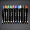 15 färger Vattentät Pearlescent Eyeshadow Pencil Stick varaktiga Glitter Shimmer Eye Shadow Pen Eyeliner Eyes Makeup Tools 240305