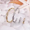 Wedding Jewelry Sets Vankeliif Simple Copper Bangle and Rings Womens Jewelry Set Oval Set with Zircon Openings Classic fashion Jewelry best gift Q240316