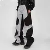 سروال الرجال Cryu تصميم متخصصة بو الجلود المرقعة للرجال بنطلون شارع مرتفع مستقيم 2023 ألوان الخريف أزياء الشتاء 9A5968
