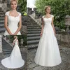 Eleganckie sukienki ślubne CAP Rękaw Royal Square Secion szata de Mariee Bride Sturn Vestido de noiva z koralikami aplikacje Tiulle 240407