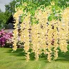 Flores decorativas glicínias videira com ramos realistas videiras artificiais guirlanda decoração para casa casamento jardim 12 pçs colorido falso