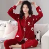 Sleepwear 100% Cotton Pama for Women Winter Soild Pink Pijamas Feminino Warm Sleepwear White Pj 2021 Fashion Pure Cotton Pyjama Femme