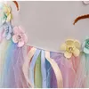 Girl's Dresses Girl Tutu Pastel Rainbow Dress Princess Girl Dress for Childrens Birthday Party Halloween Make Costume 240315