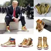 T TRUMP SNEAKERS 에이스 골드 the Never Surrender High top Designer 1 TS 골드 커스텀 남성 아웃도어 스니커즈 컴포트 스포츠 캐주얼 패션 스트랩 파티 슈즈