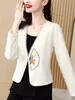 Vrouwen Pakken Lente En Herfst Chinese Retro Klein Pak Korte Jas Mode Elegante Buitenlaag Vest Qipai Tops K078