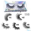 Valse wimpers Nieuwe 25 mm wimpers 3D 100% nertsenhaar Valse wimpers Dramatische lange pieken Pluizige wimper Fl Strips Verlenging Make-up tool Dhvks