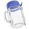 Бутылки для хранения Террариум Портативная стеклянная банка с ложкой Маленький контейнер для молока Открытый чашка для завтрака Ручная белая креативная овсянка на ночь
