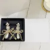 Europe America Bow Crystal Pearl Flower 925 Srebrna igła Kolczyki Kobiety Luksusowy biżuteria Najwyższa jakość projektant butique dobry prezent