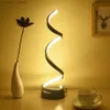Table Lamps LED Spiral Table Lamp Modern Curved Desk Bedside Lamp Dimmable Warm White Night Light For Living Room And Bedroom YQ240316