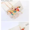 Conjuntos de joyas de boda Pendientes Collar Conjuntos de joyas de animales para mujeres Rainbow Horse Starfish Collares Party Charm S1 Q240316