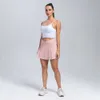 LU-859 Sport-Kurzrock, Yoga-Shorts, Hosen, Tennisrock, Fitness-Anzug, Laufen, Outdoor, hohe Taille, Trainingskleidung, Fitnessstudio-Kleidung