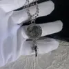 Unissex designer pingente colares thai prata cruzes colar punk espada guarda casais camisola corrente