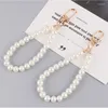 Porte-clés personnalisé blanc perle pavé porte-clés perlé pour les femmes à la mode tempérament simple porte-clés clés de voiture sac décorer couple bijoux