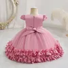 Robe de princesse fleurie pour filles 0 à 12 mois mignon bowknot vêtements de pétale bébé fille robes broderies en bas âge né 240403